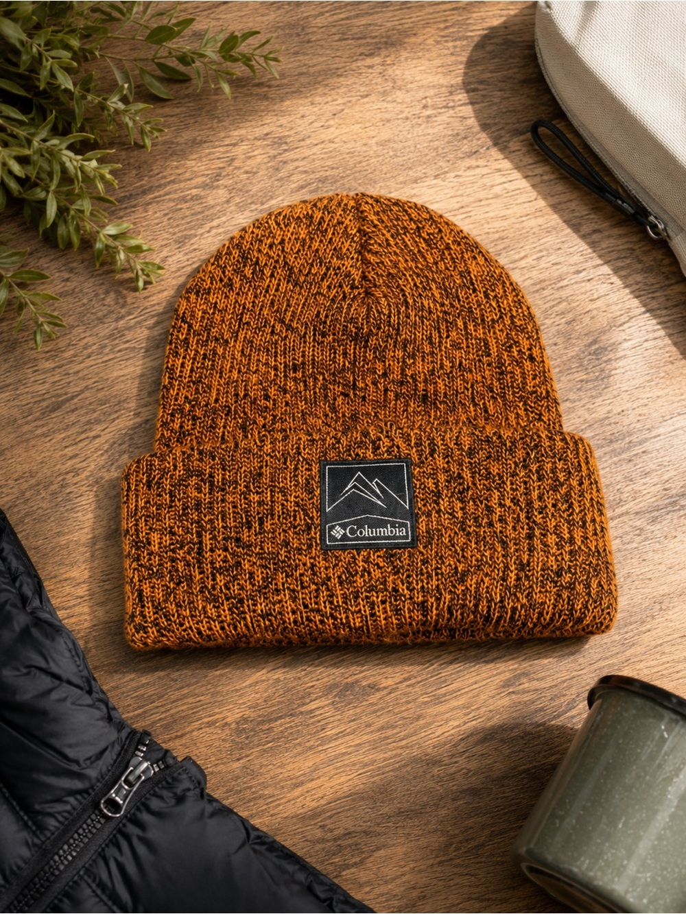 Columbia Whirlibird Cuffed Knit Beanie NWT Unisex Brown OS